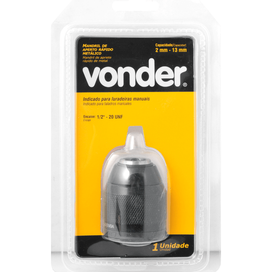 Mandril Aperto Rápido Profissional 13l 1/2 X 20 Fios Vonder