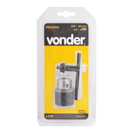 Mandril com Chave Linha Leve 10l 3/8 X 24 Fios - Vonder