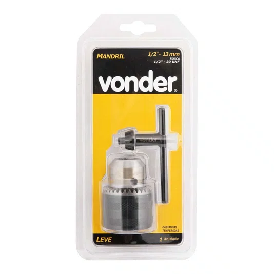 Mandril com Chave Linha Leve 13l 1/2 X 20 Fios - Vonder