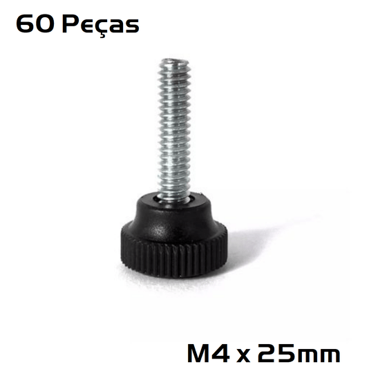Manipulo Macho M4 x 25mm Modelo Botão 60 Unidade