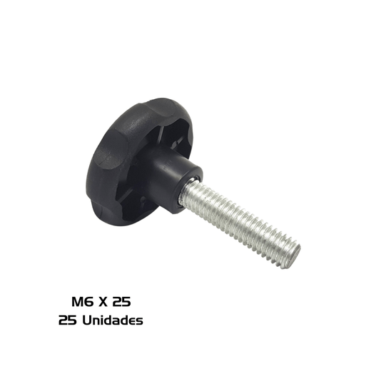 Manipulo Macho M6 x 25mm - 25 Unidade