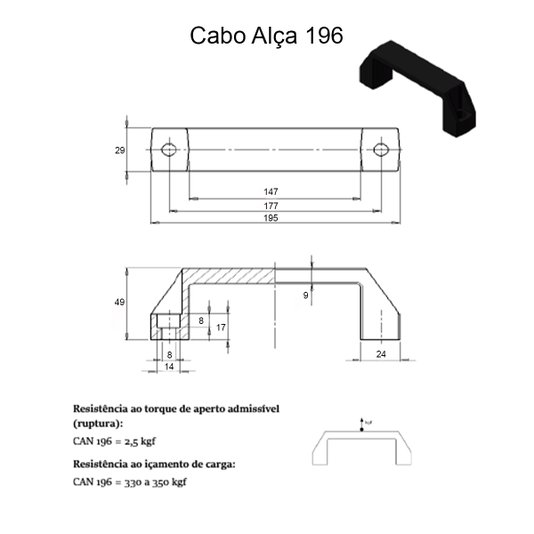 Manípulo Puxador Alça Cabo Nylon 196