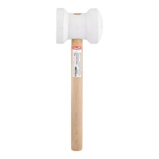 Martelo de Borracha Branco com Cabo de Madeira 80mm Nove54