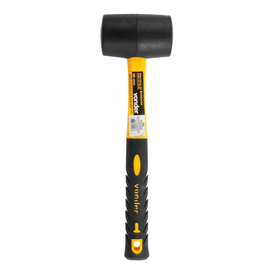 Martelo de Borracha Preto com Cabo de Fibra 50mm Vonder