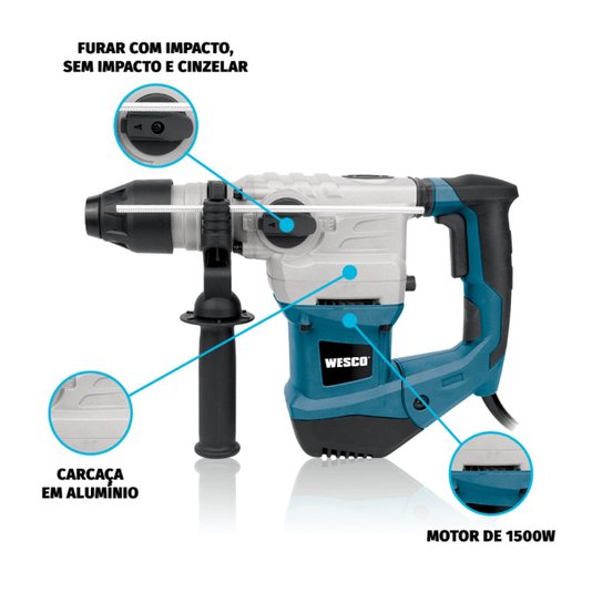 Martelo Perfurador e Rompedor 1500w 220v Ws3202k Wesco