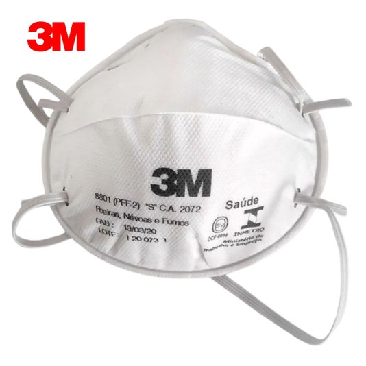 Mascara Respirador 3m 8801 Concha Pff2 Branca S/ Valvula
