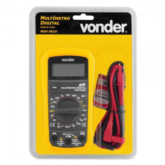 Multimetro Digital Mdv 0610 Visor Lcd Grande Vonder