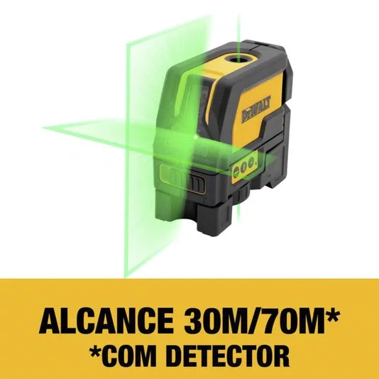 Nível a Laser 2 Linhas Verdes Cruzadas 30m com Prumo Dewalt