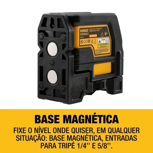 Nível a Laser 2 Linhas Verdes Cruzadas 30m com Prumo Dewalt