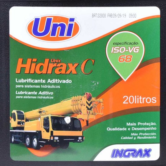 Oleo Lubrificante Hidraulico C68 Hidrax 20 Litros