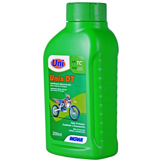 Oleo para Motor 2 Tempos 200 Ml Unix Dt Sae 30 Ingrax