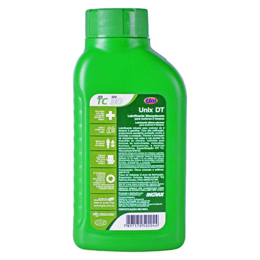 Oleo para Motor 2 Tempos 200 Ml Unix Dt Sae 30 Ingrax