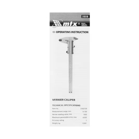 Paquimetro Universal de Aço Carbono 150mm Mtx
