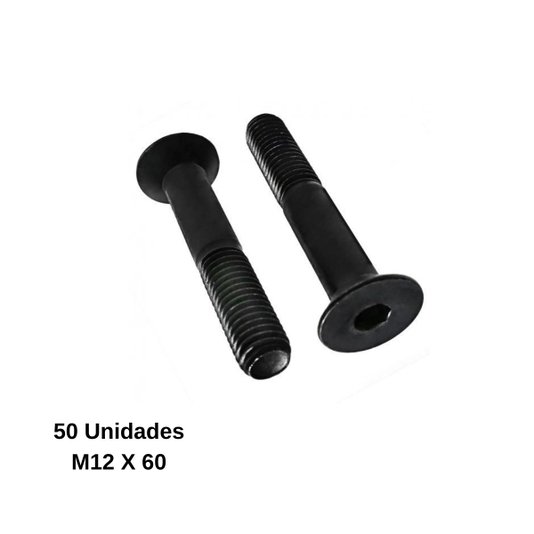 Parafuso Allen M 12 x 60 Cabeça Chata 50 Unidade