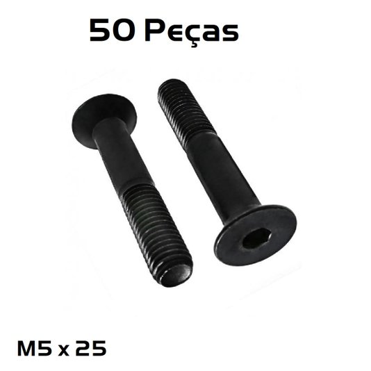 Parafuso Allen M 5 x 25 Cabeça Chata 50 Unidade