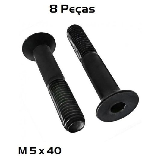 Parafuso Allen M 5 x 40 Cabeça Chata 8 Unidade
