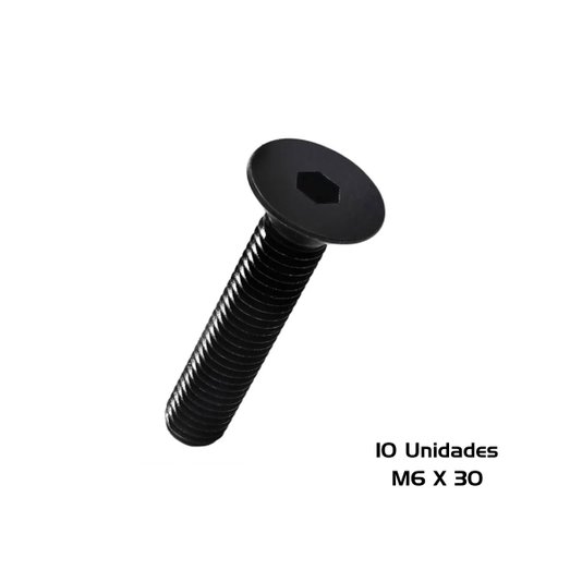 Parafuso Allen M 6 x 30 Cabeça Chata 10 Unidade