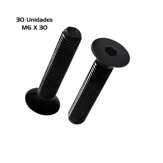 Parafuso Allen M 6 x 30 Cabeça Chata 30 Und