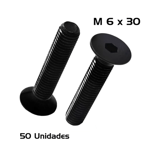 Parafuso Allen M 6 x 30 Cabeça Chata 50 Unidade