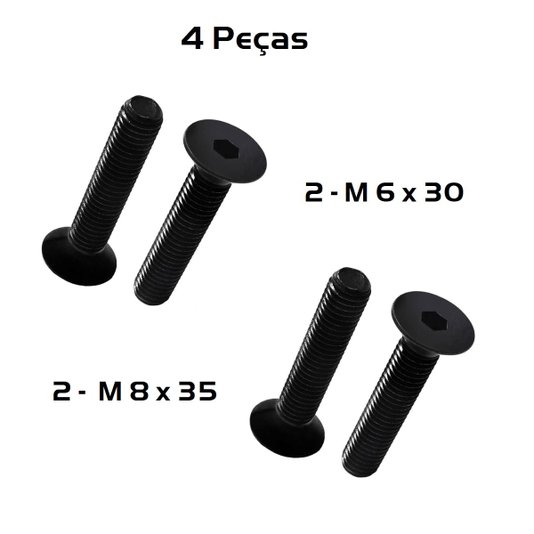 Parafuso Allen M 6 x 30 e M 8 x 35 Cabeça Chata - 4 Unidade