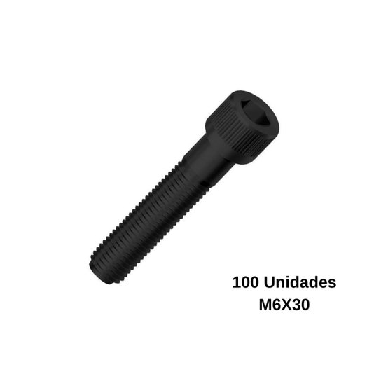 Parafuso Allen M6x45 Cabeça Cilindrica Rosca Parcial 100 Und