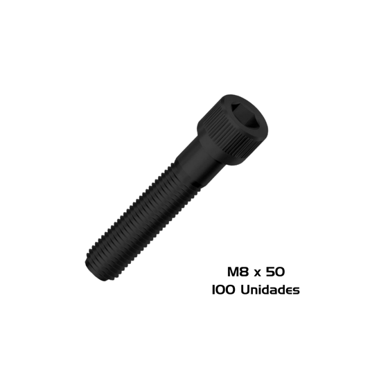 Parafuso Allen M8x50 Cabeça Cilindrica Rosca Parcial 100 Und