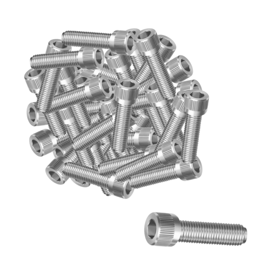 Parafuso Inox Allen Cilindrica M6x30 Rosca Inteira - 50 Und