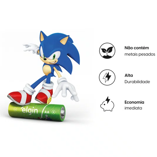 Pilha Aa Alcalina 1,5v com 2 Unidades Elgin