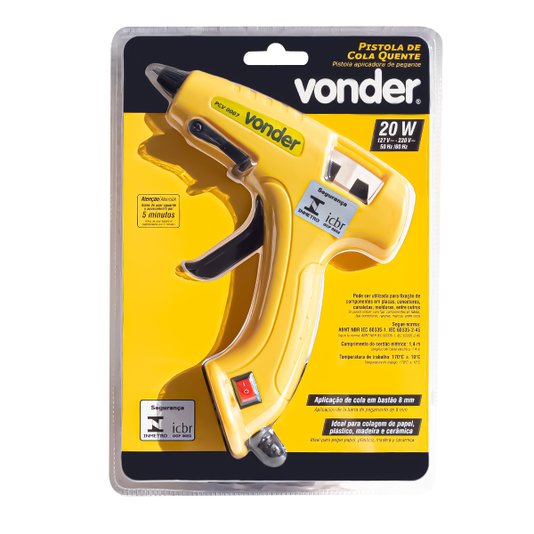 Pistola de Cola Quente 8mm Bivolt 20w Pcv0007 Vonder