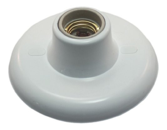 Plafon Redondo Plástico com Bocal Porcelana Branco