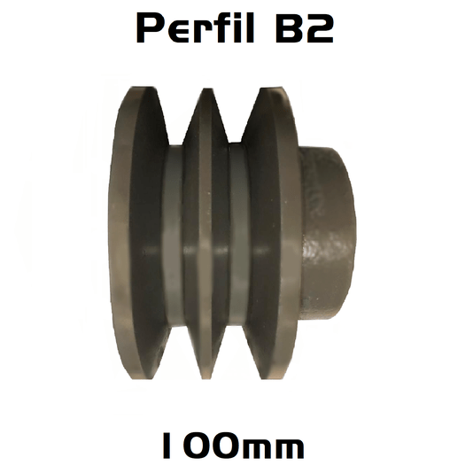 Polia Ferro Fundido 100mm C/ 2 Canais Perfil B 100b2