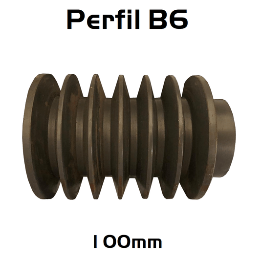 Polia Ferro Fundido 100mm C/ 6 Canais Perfil B 100b6