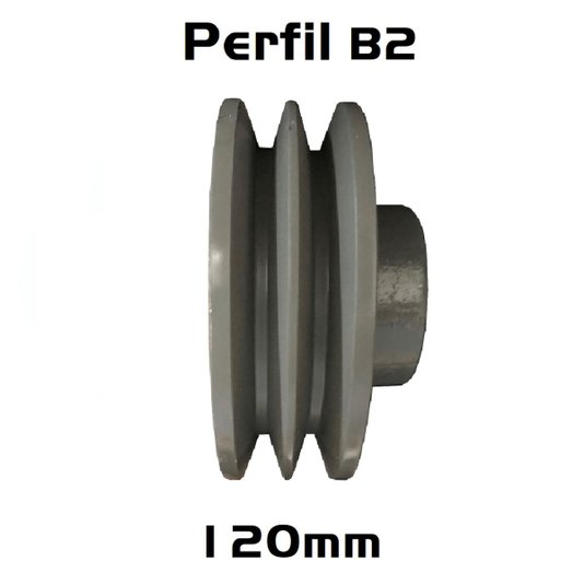 Polia Ferro Fundido 120mm C/ 2 Canais Perfil B 120b2