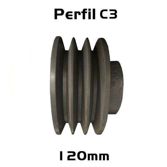 Polia Ferro Fundido 120mm C/ 3 Canais Perfil C 120c3