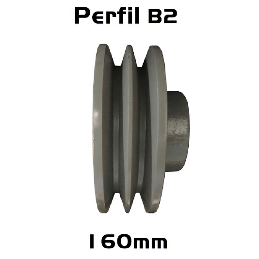 Polia Ferro Fundido 160mm C/ 2 Canais Perfil B 160b2