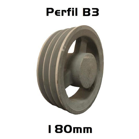 Polia Ferro Fundido 180mm C/ 3 Canais Perfil B 180b3