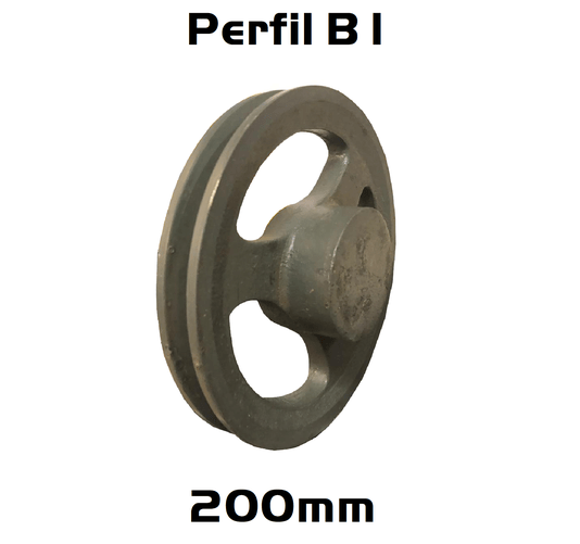 Polia Ferro Fundido 200mm C/ 1 Canal Perfil B 200b1