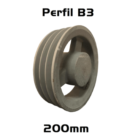 Polia Ferro Fundido 200mm C/ 3 Canais Perfil B 200b3