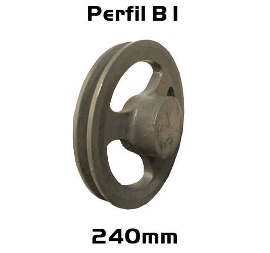 Polia Ferro Fundido 240mm C/ 1 Canal Perfil B 240b1