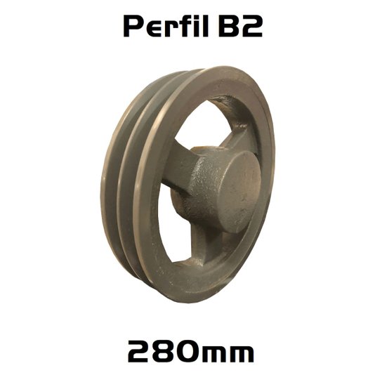 Polia Ferro Fundido 280mm C/ 2 Canais Perfil B 280b2