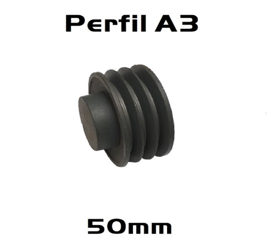 Polia Ferro Fundido 50mm C/ 3 Canais Perfil a 50a3