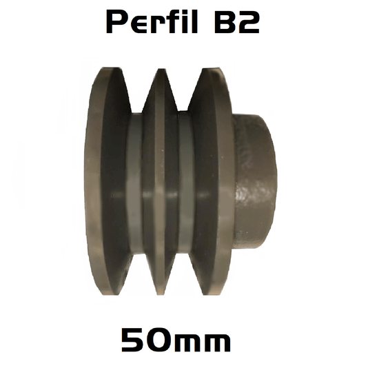 Polia Ferro Fundido 50mm C/ 2 Canais Perfil B 50b2