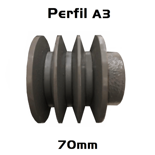 Polia Ferro Fundido 70mm C/ 3 Canais Perfil a 70a3