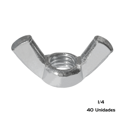 Porca Borboleta 1/4 Inox 20 Unc Polegadas 40 Unidade