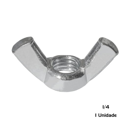 Porca Borboleta 1/4 Inox 20 Unc Polegadas