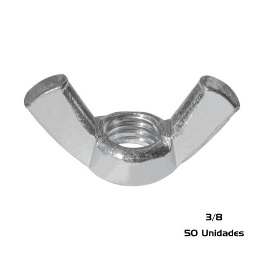 Porca Borboleta 3/8 Inox 16 Unc Polegadas 50 Und