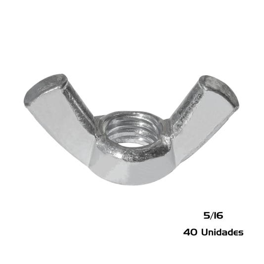 Porca Borboleta 5/16 Inox 18 Unc Polegadas 40 Unidade