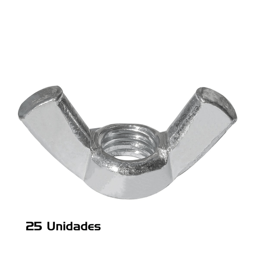 Porca Borboleta M12 Inox Ma 1.75 Milimetros- 25 Unidade