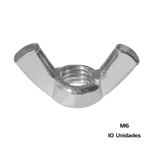 Porca Borboleta M6 Inox MA 1.0 Milimetros 10 Unidade