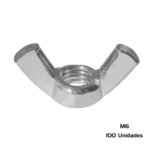 Porca Borboleta M6 Inox MA 1.0 Milimetros 100 Und